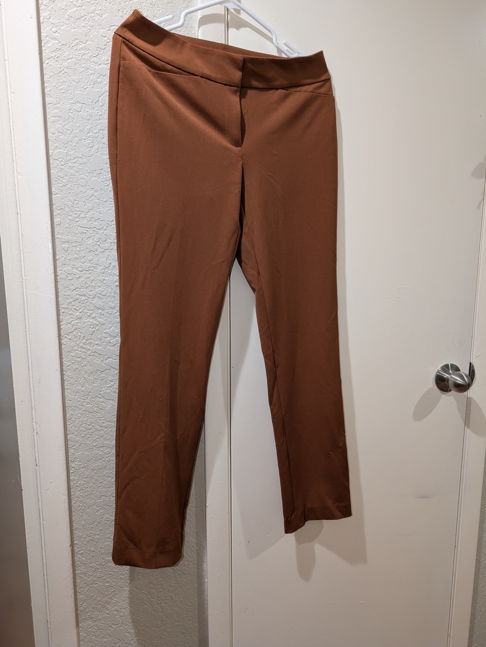 Ann Taylor Straight Leg Dress Pants in Rust Brown